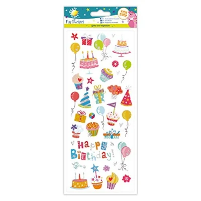 Image de Craft Planet Fun Stickers Autocollants &quot;Anniversaire Glitzy&quot; CPT 805267 Multicolore Taille unique