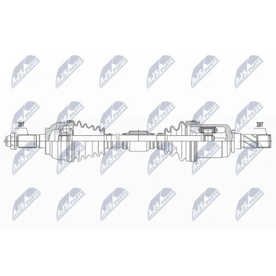 Image de NTY NPW MZ 060 Arbre de transmission Essieu avant gauche Boîte automatique MAZDA: 3 5 portes