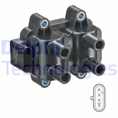Image de DELPHI GN11083 12B1 Bobine d&#039;allumage 4 12 RENAULT: CLIO 2, 3, TWINGO DACIA: Sandero I, Logan I MCV, Lodgy