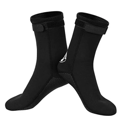 Image de QKURT Chaussettes de Combinaison, en néoprène 3 mm pour la plongée sous Marine, avec Tuba et Les Sports Nautiques, antidérapantes Palmes Hommes, Femmes