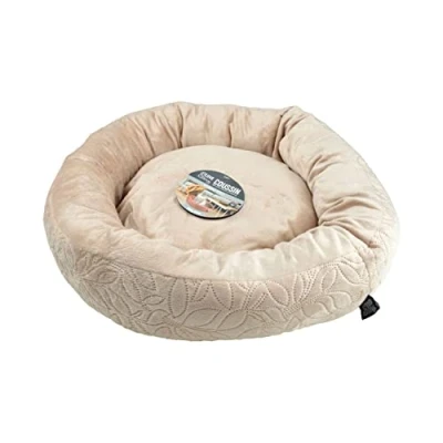 Image de Love Story, Coussin Rond Donut Polyester D50 x H16 cm Boho Cat Naturel