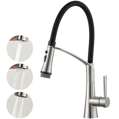 Image de CREA Robinet Cuisine avec Douchette 3 Fonctions, Mitigeur Extractible, Évier Rotatif à 360, Brosses Pratiques, Acier Inoxydable
