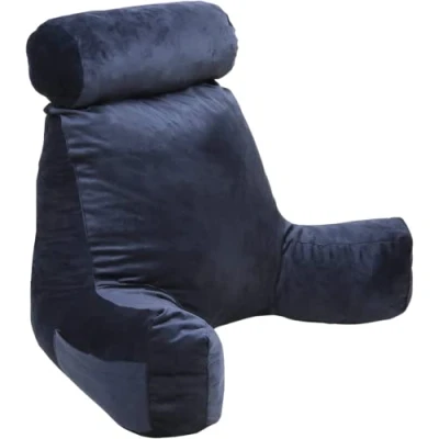 Image de Bananair Coussin de Lecture Doux et Confortable Soutien Dorsale Optimale Accoudoirs Pratiques Assise Ergonomique Oreiller Lecture, Fauteuil (Bleu)
