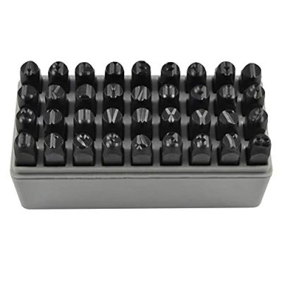 Image de JEU DE 36 PIECES, POINCONS LETTRES ET CHIFFRES A FRAPPER 8 mm