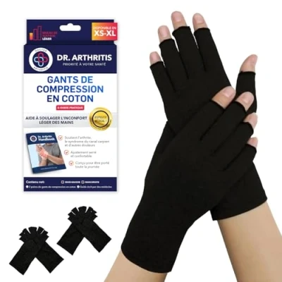 Image de gants de compression conçus par des médecins pour femmes et hommes, l&#039;arthrite à doigts ouverts, dactylographie, arthrite canal carpien&quot;