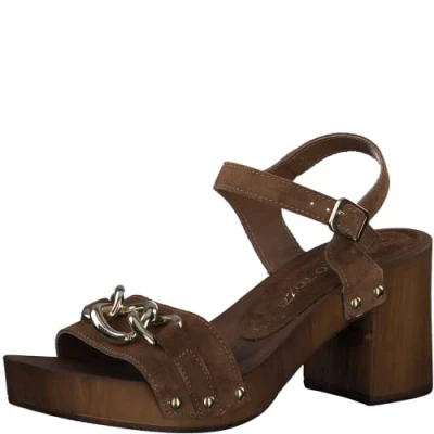 Image de MARCO TOZZI Femme Damen 2 28362 20 Sandale à Talon, Cognac, 39 EU