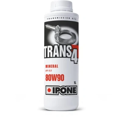 Image de IPONE Huile de Cardan et Pont Arrière Moto Trans 4 80W90 Minérale Résistance aux fortes charges Réduit les accoups lors des passages vitesses Diminue bruits mécaniques 1L