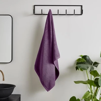 Image de Catherine Lansfield Serviette de Bain en Coton à séchage Rapide Prune 70 x 120 cm