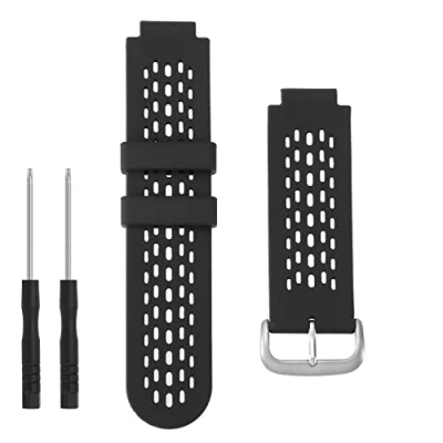 Image de Bracelet de montre en silicone compatible avec les traqueurs d&#039;activité Garmin Approach S2/S4 à dégagement rapide Noir