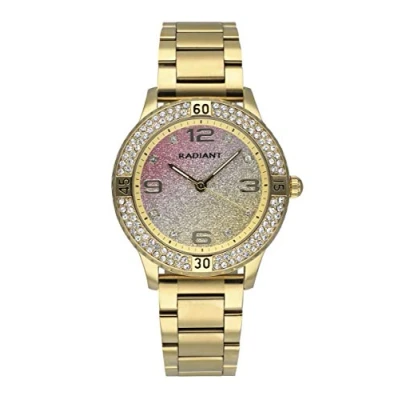 Image de Radiant Collection Frozen Montre analogique à Quartz. pour Femme. Bracelet de avec Cadran doré et en Acier Inoxydable. Taille 36mm. 3ATM.