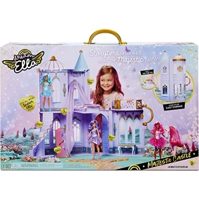 Image de Dream Ella MGA&#039;s Château majestueux à 2 étages Mobile Convient aux poupées Mannequin de 29 cm avec des Portes fonctionnelles, Meubles &amp; Accessoires, 3 Ans +