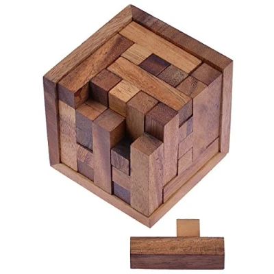 Image de LOGOPLAY Packcube 125 Puzzle 3D Jeu de réflexion d&#039;énigmes Patience logique dans Un Cadre en Bois