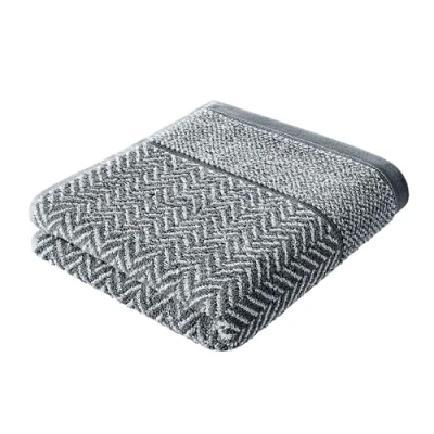 Image de herzbach home Serviette De Bain 100% Coton 70x140 cm à Motifs, Anthracite