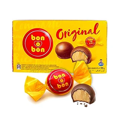 Image de Bonbon de Chocolat au Lait Fourré Avec la Creme d&#039;Arachides et Gaufrette, Argentine, box 270g ARCOR bon o Original Bombones con Crema Maní,