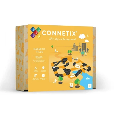 Image de CONNETIX Carreaux magnétiques pour routes, rampes et intersections, lot de 16 pièces