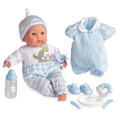 Image de JC TOYS Poupée Corps Souple. Bleu. avec Accessoires Plusieurs. ABREN et cierran Les Yeux., Multicolore