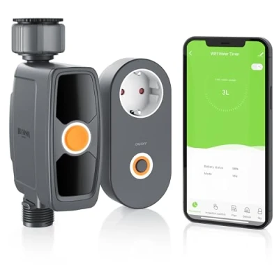 Image de Programmateur d’arrosage Connecté WiFi, Minuterie d&#039;arrosage Automatique, App Smart Life Rainpoint, Arrosage Automatique pour Jardin, Irrigation Compatible avec Alexa Google Assistant
