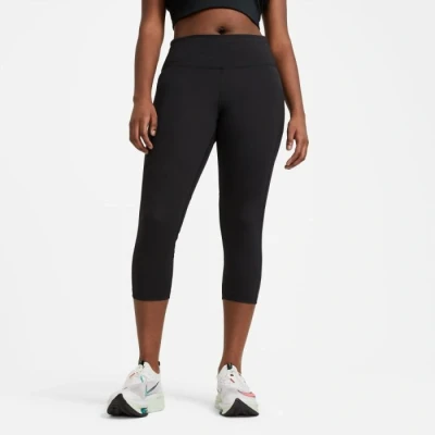 Image de Nike Dri FIT Fast Crop Tight Femme Plus Size 3X Noir Leggings de Course Confortables et Respirants
