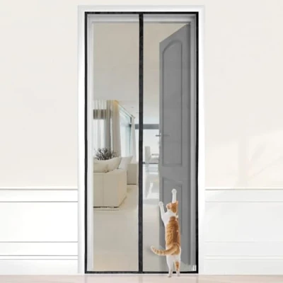 Image de HOOMEE Moustiquaire Pour Portes, Rideau Magnétique Portes de Balcon et fenêtres, Aimants 2 fois plus Puissants Une Fermeture Parfaite, Installation Facile Sans Perçage(100x210CM,Noir)