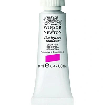 Image de Winsor &amp; Newton Designers Gouache Peinture pour le Dessin, L&#039;illustration, Design Aquarelle Opaque, Tube de 14ml, Couleur Rose Opera Nuance Jaune Row