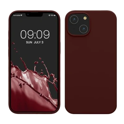 Image de kwmobile Housse Compatible avec Apple iPhone 14 Coque de téléphone Fine Finition Douce Rouge Fauve