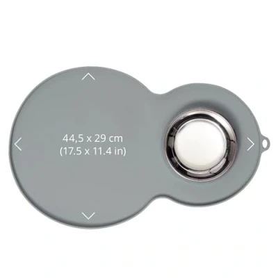 Image de Catit Set de Table en Forme Chat cacahuète, Gris, 44,5 x 29 cm