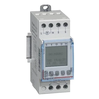 Image de Interrupteur crépusculaire programmable IP65 sortie 16A 250V livré avec cellule photoélectrique modulaire 2 modules LEGRAND