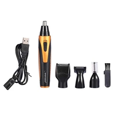 Image de Tondeuse Nez 4 en 1 à Cheveux Rechargeable pour Nz, Oreilles et Sourcils Soins de la Personne, USB Précision avec LED, Rasoir Visage