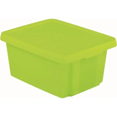 Image de CURVER Boîte de Rangement Essentials 16L avec couvercle Multiusage, Empilable et Emboîtable Fond renforcé 29,8x39,4x20,9 cm Vert