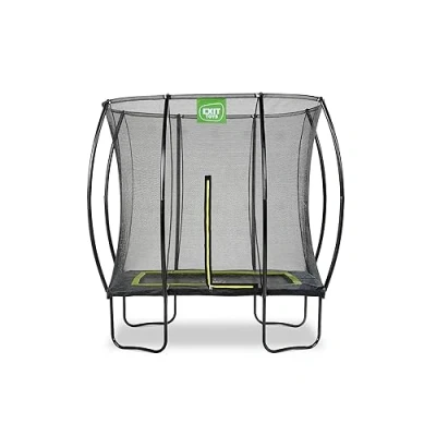 Image de EXIT TOYS Trampoline Silhouette 153x214cm Rectangulaire Compact Extérieur pour Enfants avec Filet de Sécurité et Système Protection des Pieds Prix Compétitif Noir