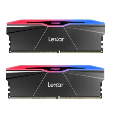 Image de Lexar ARES Gen2 RGB DDR5 RAM Kit 32Go (2 x 16Go) 8000MHz, 288 Pin UDIMM PC Mémoire RAM, Bureau pour Intel XMP 3.0, DRAM optimisée par SK hynix, CL38 48 100/1.45V(LD5U16G80C38BR RGD)