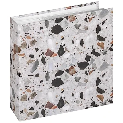 Image de walther design Terrazzo ME 298 2 Album Photo Mémo à Pochettes, Noir (Stone Black), pour 200 Photos au Format 10 x 15 cm