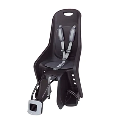 Image de POLISPORT 8406700019 Siège arrière Bubbly Maxi Plus FF pour vélos avec Roues de 26&#039;&#039; à 28&#039;&#039; adapté aux Enfants pesant 9 22 kg ancrage au Cadre en Color Noir/Gris Foncé