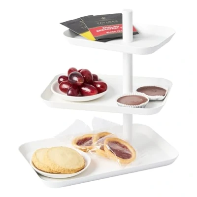 Image de Yamazaki Afternoon Tea Stand / Serving Tower White 3 Layers