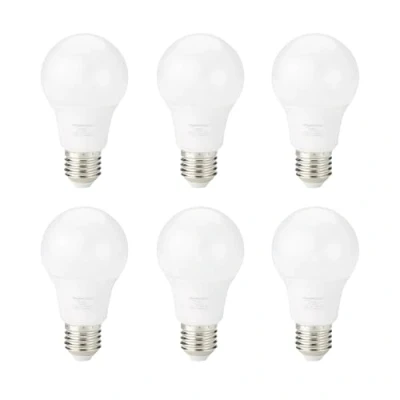 Image de Amazon Basics Lot de 6 ampoules LED, culot à vis Edison E27, 8 W (équivalent 60 W), blanc froid, Non Dimmable