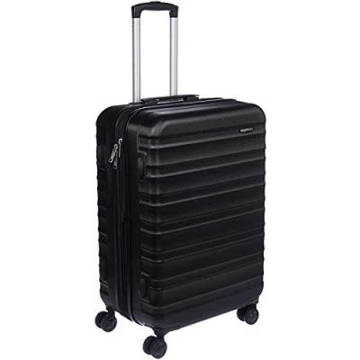 Image de Amazon Basics Valise de voyage à roulettes pivotantes, 68 cm, Noir