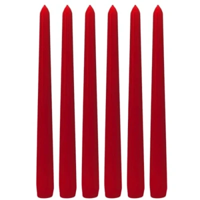 Image de Lot de 6 bougies pointues, table, chandelier, en rouge, contenu la livraison : pièces, dimensions H x Ø env. 25 2 cm.