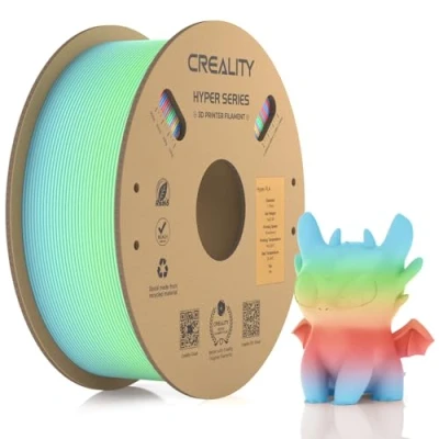 Image de Creality Hyper PLA Filament Rainbow 1.75 mm, pour Impression à Grande Vitesse 30 600 mm/s, Précision Dimensionnelle +/ 0,03 mm,1 kg (2.2 lb)/Bobine (Fleurs Sauvages Dégradé long)