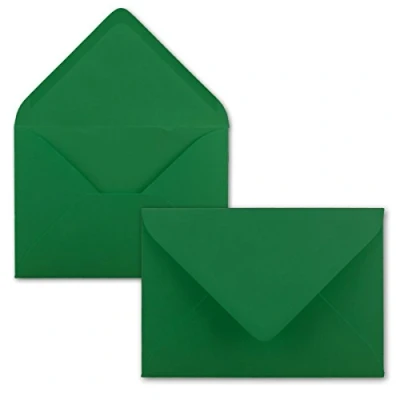 Image de 25x enveloppes C6 couleur: vert 11,4 x 16,2 cm fermeture: gommée pour papier A4, A5, A6 et invitations, salutations lettres FarbenFroh by GUSTAV NEUSER