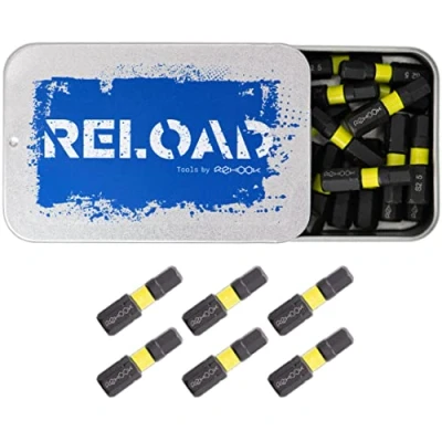 Image de Rehook Reload Lot de 25 embouts hexagonaux H5 pour tournevis à percussion mm Dewalt, Milwaukee, Bosch, Sabrecut et autres (H5)