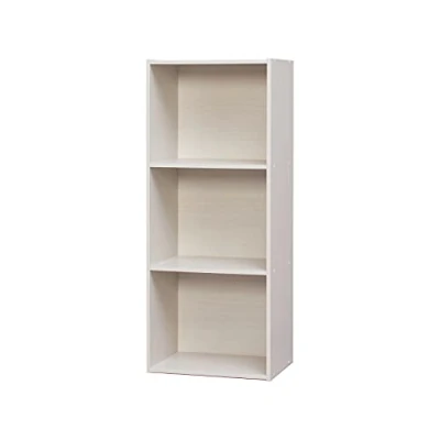 Image de Iris Ohyama, Meuble de rangement, Bibliothèque, avec 3 étagères, Grande capacité, Multifonctionnel, Solide, Bureau, Chambre, Salon Office Basic Rack CX 3FN Chêne Blanc
