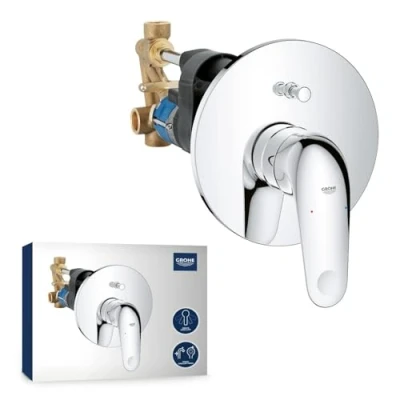 Image de GROHE Swift 24336001 Mitigeur monocommande pour baignoire/douche encastré (avec corps dissimulé, levier en métal, cartouche céramique de 46 mm, inverseur automatique : bain/douche) Chromé