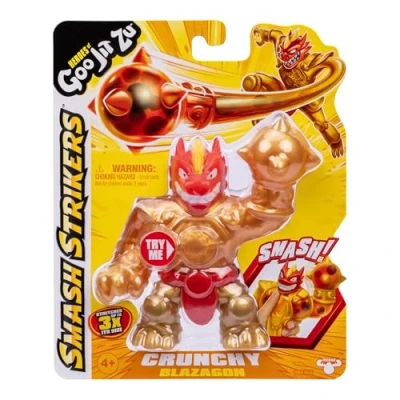 Image de BANDAI CO42793 Heroes de Goo JIT Zu Figurine d&#039;action Découvrez Les Nouveaux Smash Strikers Blazagon, éponge et étire, Multicolore