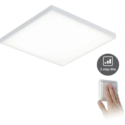 Image de Paulmann 79821 Panneau LED Velora carré incl. 1x17 watts gradable Éclairage de plafond Blanc dépoli lumineux Métal Luminaire 3000 K