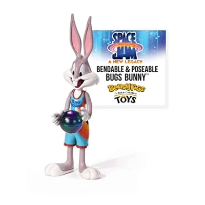 Image de BendyFigs The Noble Collection Space Jam 2: A New Legacy Bugs Bunny 7.5in (19cm) Toys Bendable Figure Posable Collectible Doll Figures with Stand