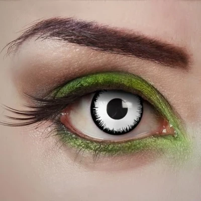 Image de aricona lentilles de contact LUNAR couleur blanche sans correction la vue 0,0 dioptrie colorées opaques pour Halloween et fêtes costumées