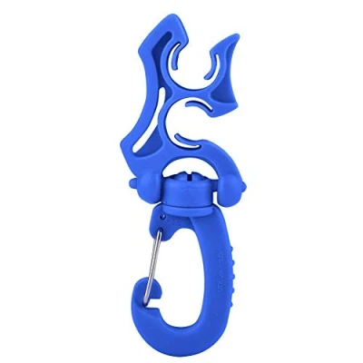 Image de Support de Tuyau Double Plongée avec Clip, Crochet Boucle Retenue Régulateur Clip BCD (Bleu)