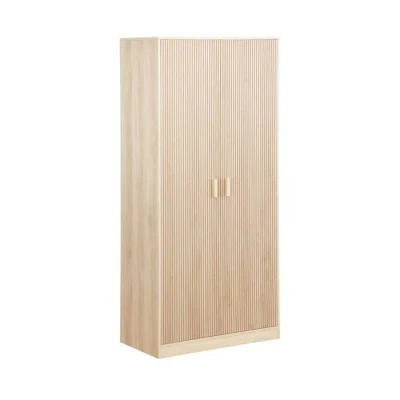 Image de Dressing. armoire. 2 portes avec penderie et rangements LINEAR. panneaux stratifiés pied en bois de sapin L 80 x P 48 H 180cm