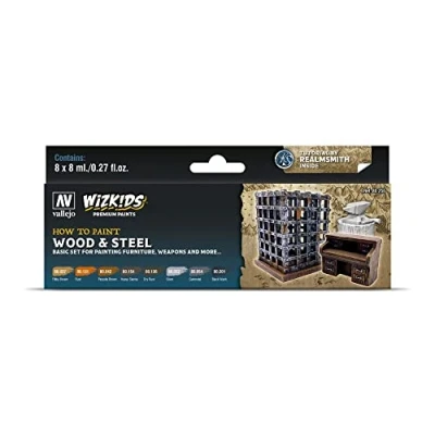 Image de Acrylicos Vallejo WizKids 080256 Lot de 8 peintures pour bois et acier ml