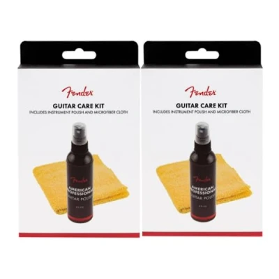 Image de Fender® »POLISH &amp; Shop CLOTH« Set de 2 avec American Professional Guitar Polish (118ml) et un chiffon en microfibre Cloth